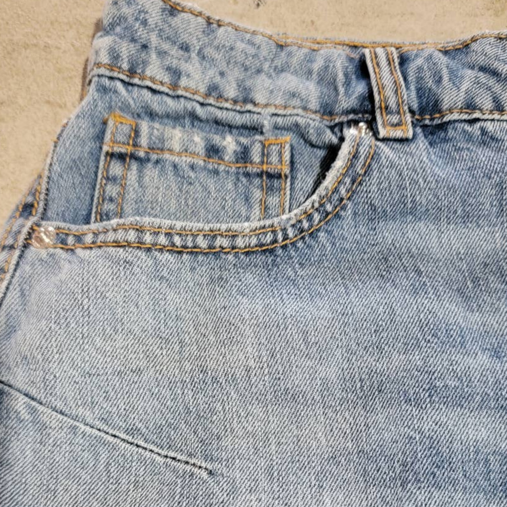 Dynamite Blue Skirt Raw Hem A-Line Mini Midi Skirt Size Small - Picture 5 of 10